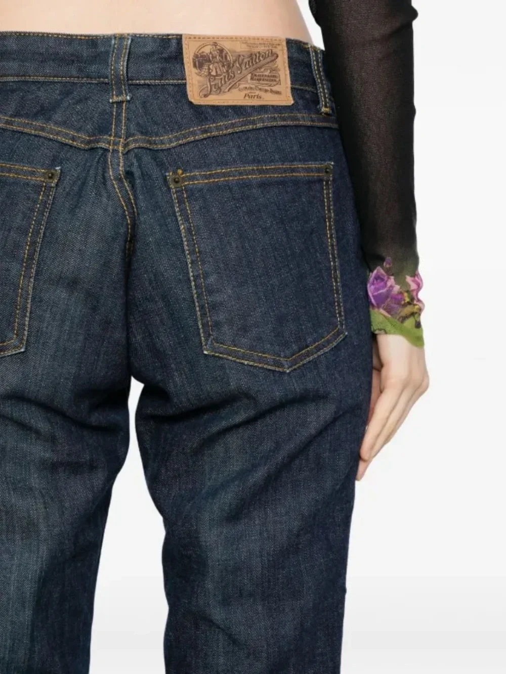 Louis Vuitton vintage circa 2008 low rise 5 pocket jeans embroidered size 36IT